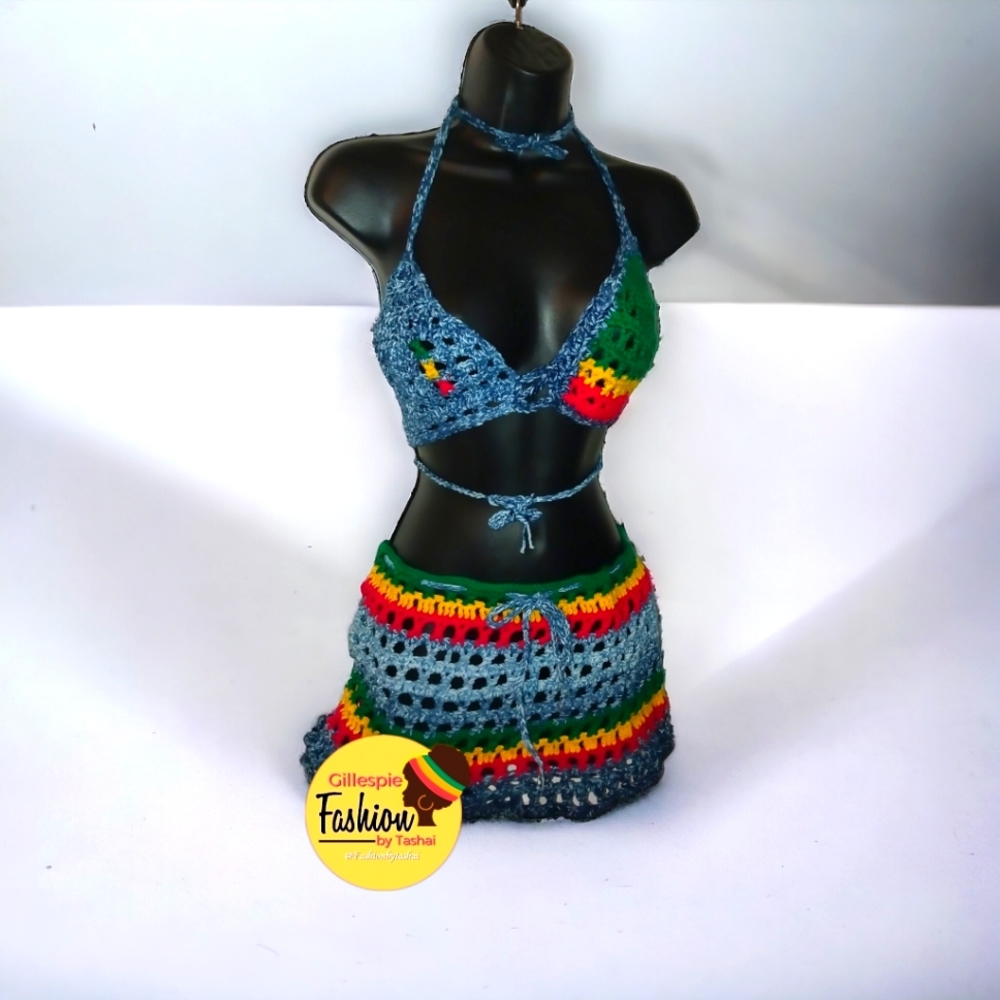 Fashionbytashai 3pc Bikini swimming & cover-up skirt